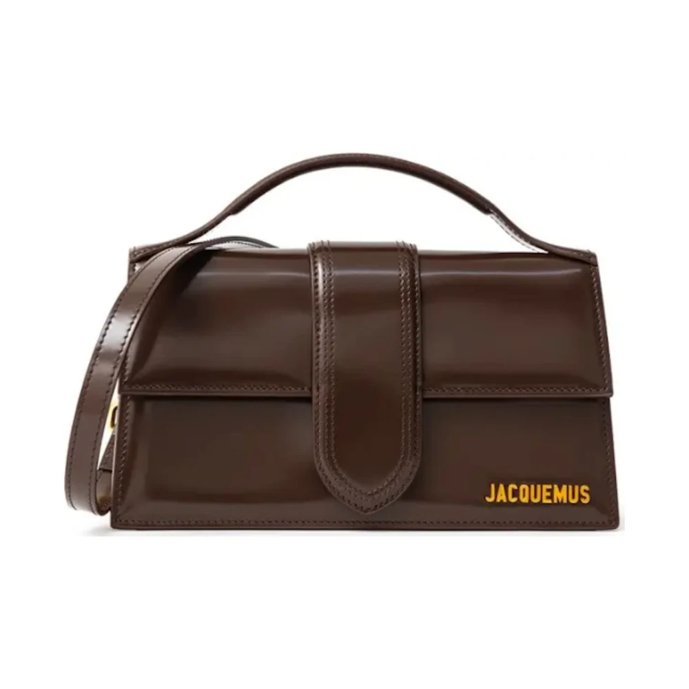 Jacquemus Bruine leren flap-tas met band Brown Dames