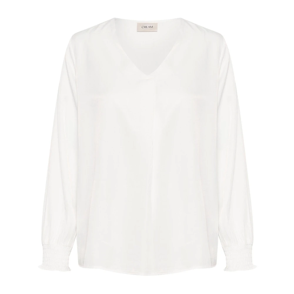 Cream Women's White Snow Puff Sleeve Blouse - Blouses - S - Blouses & Shirts