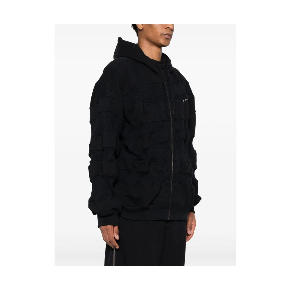 Botter Zwarte Hoodie met Rits Black Heren