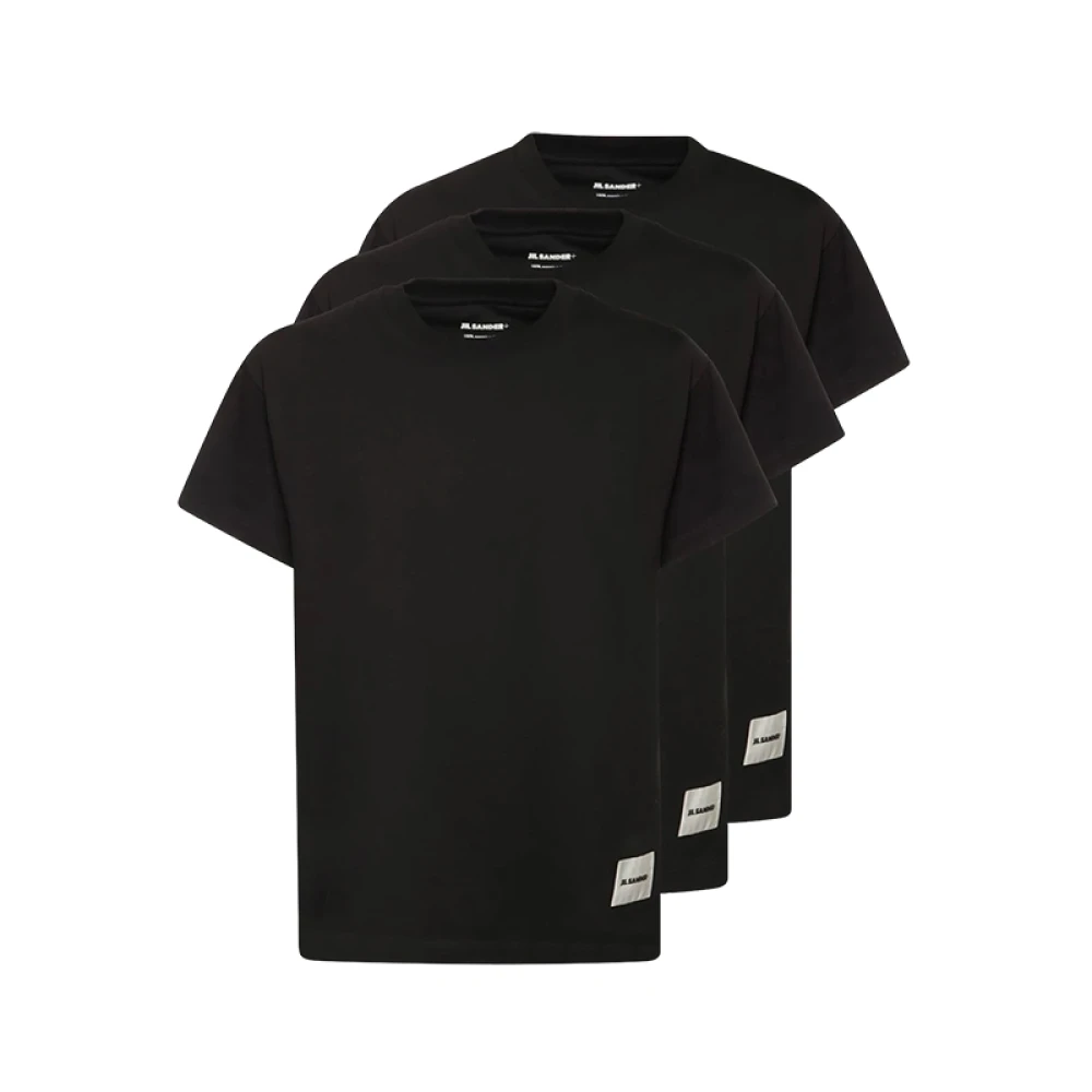 Jil Sander Men's Black Set Of Three Cotton T-Shirts
