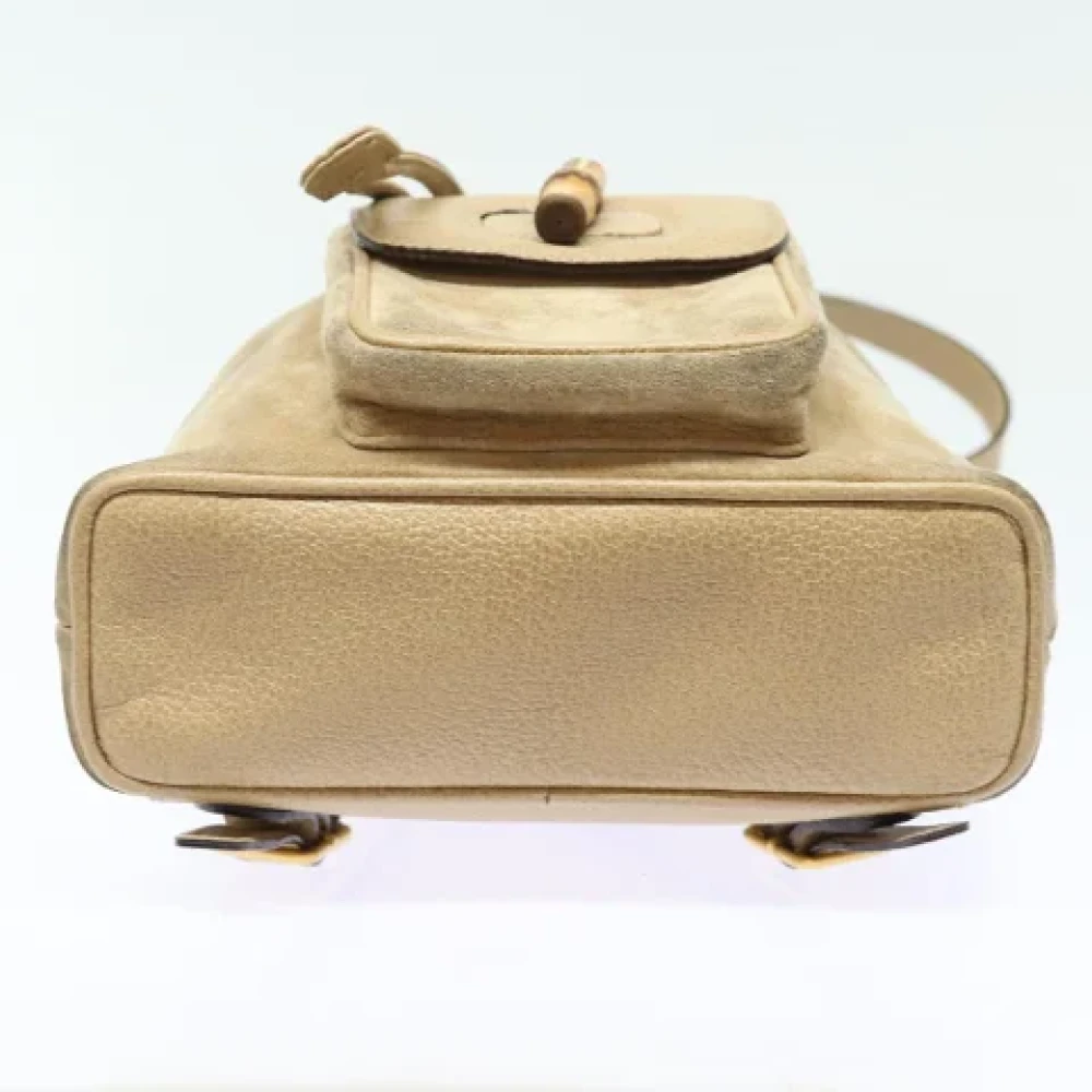 Gucci Vintage Pre-owned Suede backpacks Beige Dames