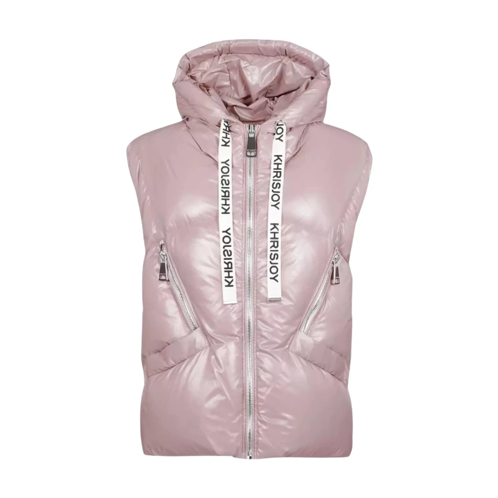 Khrisjoy Roze Gewatteerd Vest met Capuchon Pink Dames
