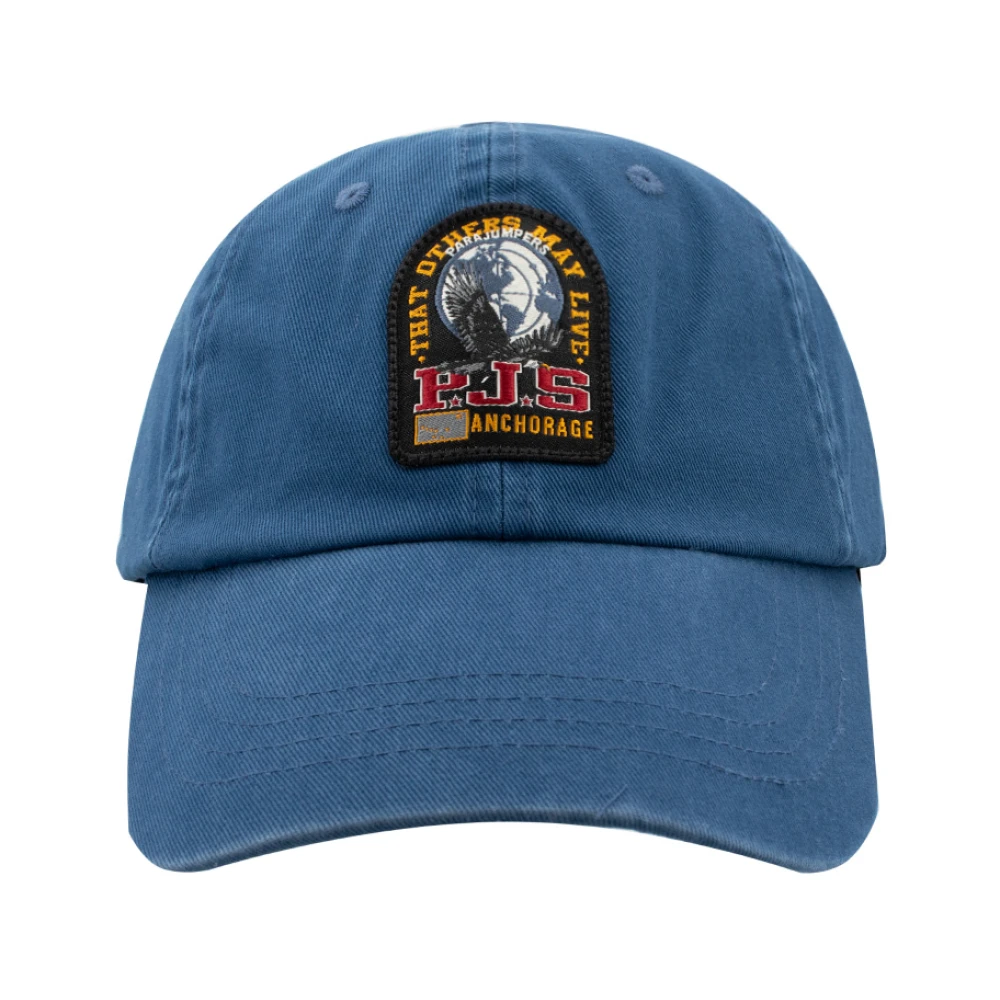 Parajumpers Katoenen Baseball Cap met Logo Applicatie Blue Heren