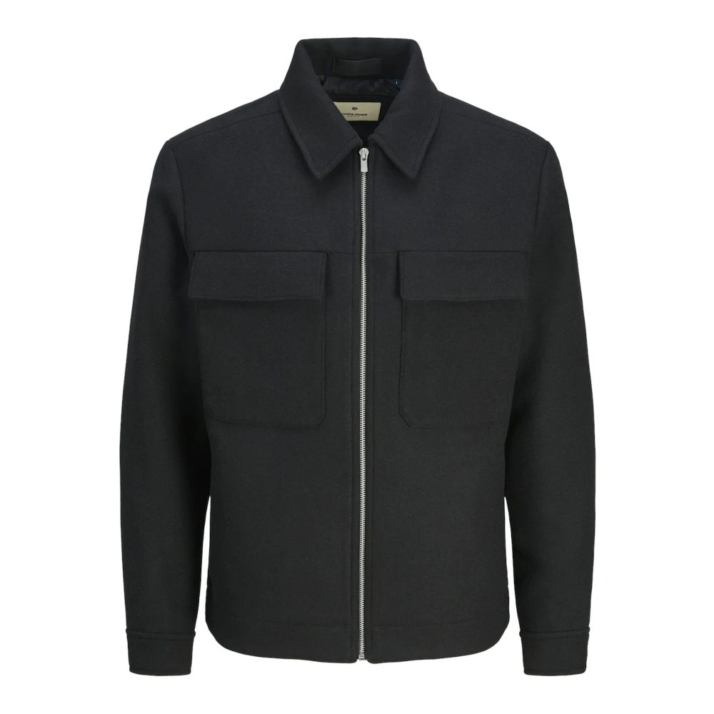 jack & jones Stijlvolle Hemdjacke met Functionele Details Black Heren