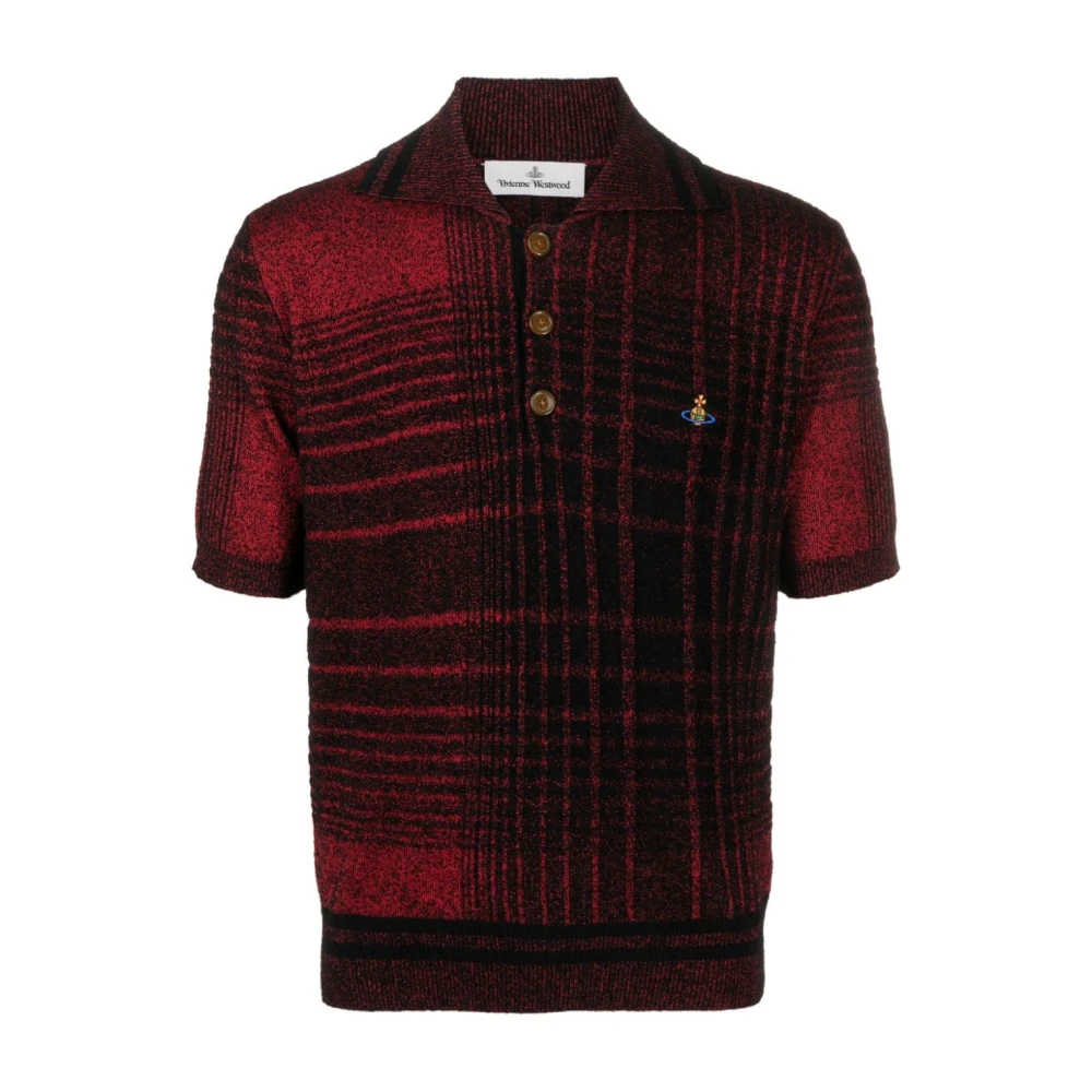 Vivienne Westwood Rode Madras Check Polo Shirt Red Heren