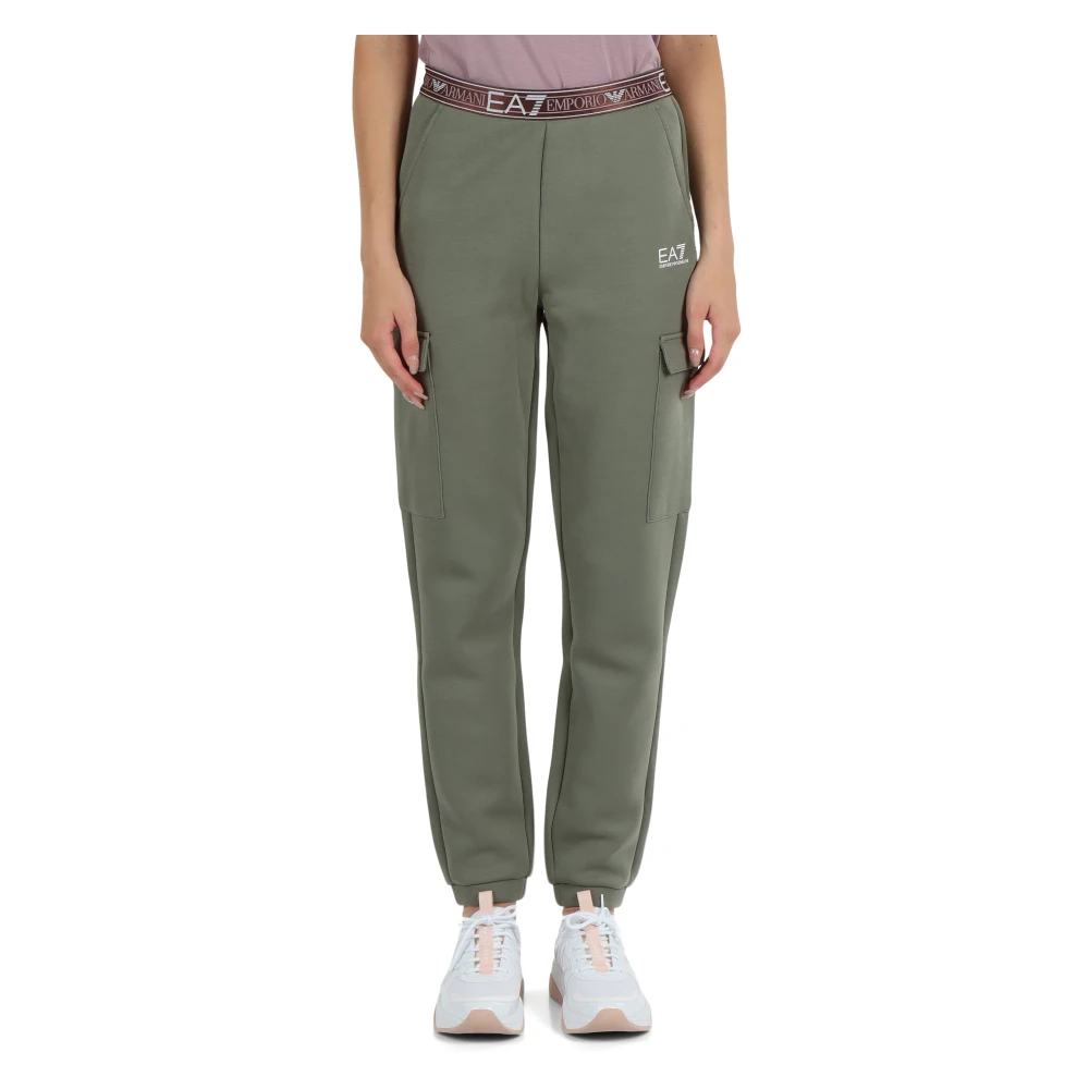 Emporio Armani EA7 Natuurlijke Ventus 7 Katoenen Sportbroek Green Dames