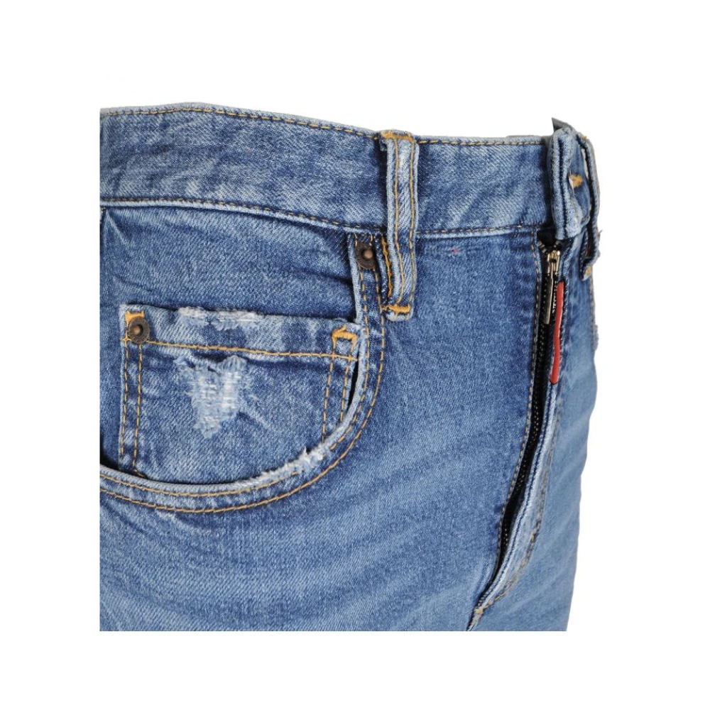 Dsquared2 Hoge Taille Distressed Jeans Blue Dames