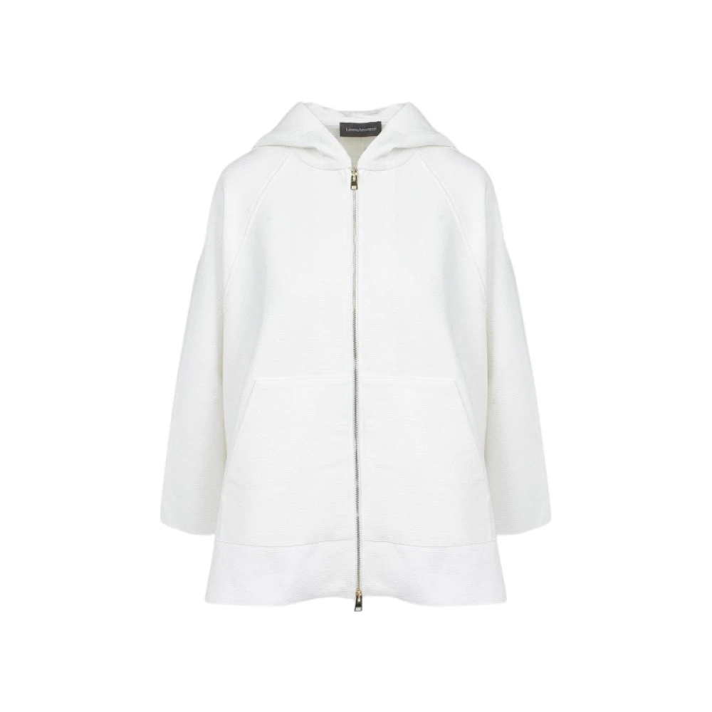 Lorena Antoniazzi Gebreid Hoodie Jack met Ritssluiting White Dames