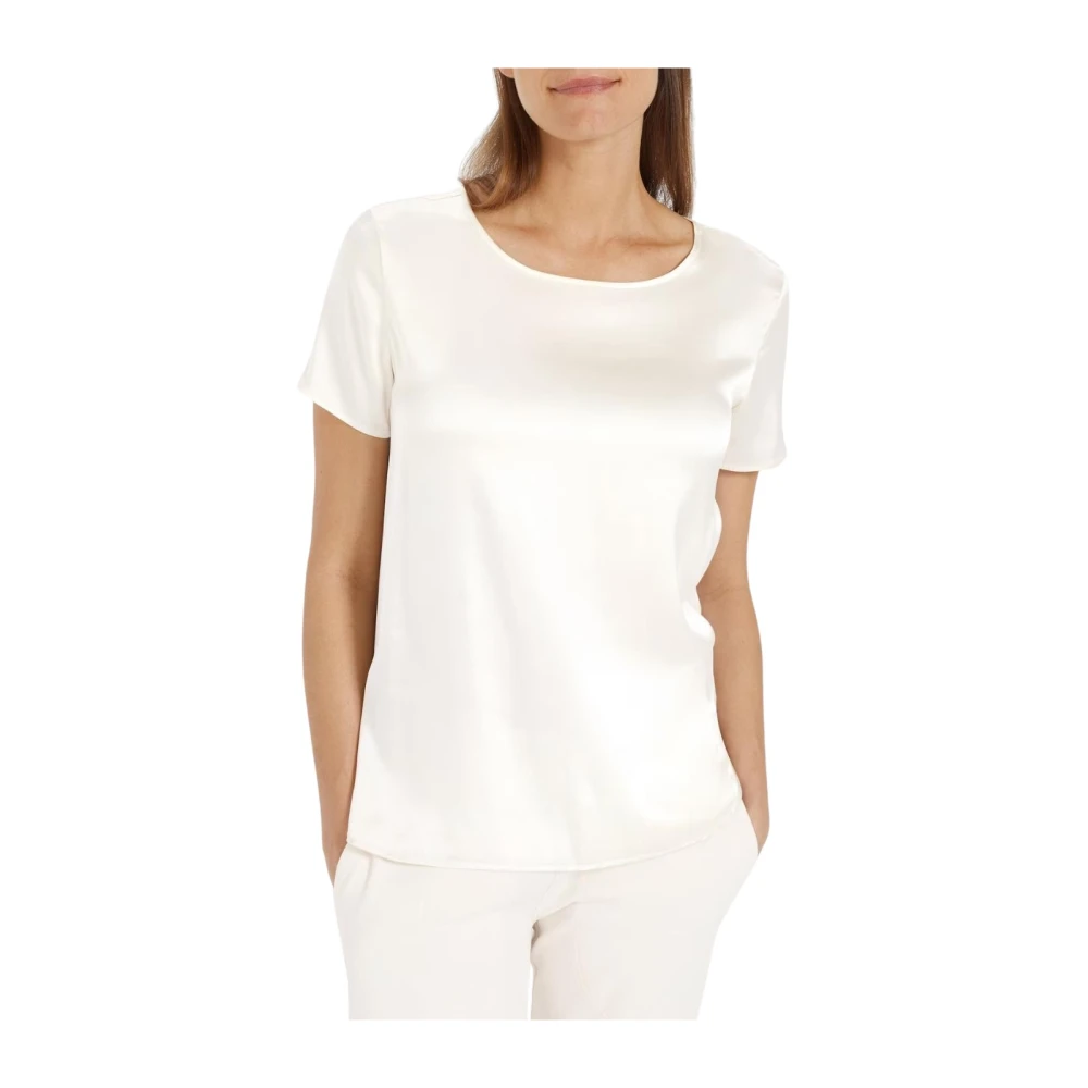 Juvia Viscose Ronde Hals Korte Mouw T-shirt Beige Dames