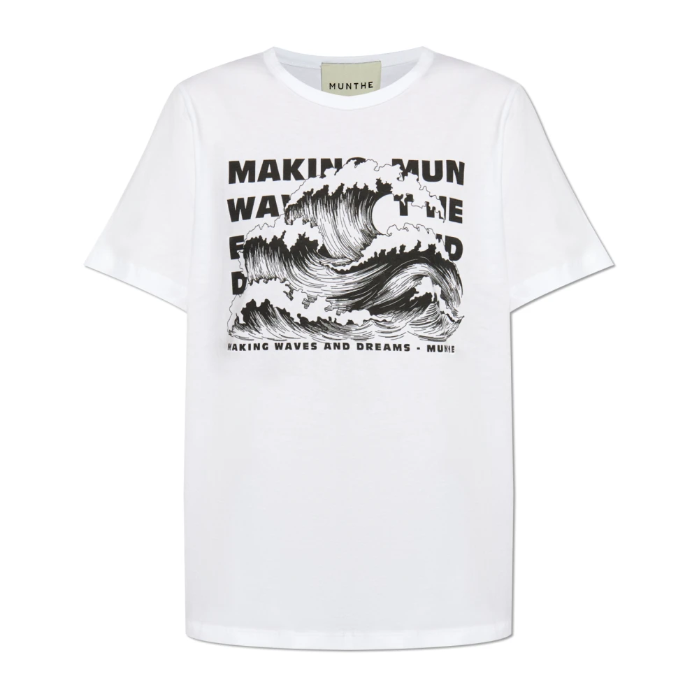 Munthe Bedrukt T-shirt White Dames