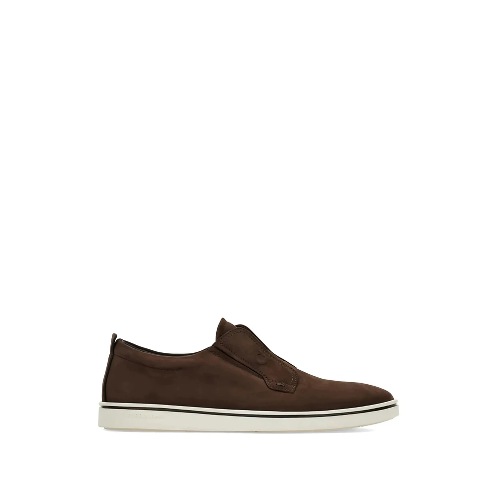 Ferragamo Gancini Slip-On Sneaker Heren Schoenen Bruin