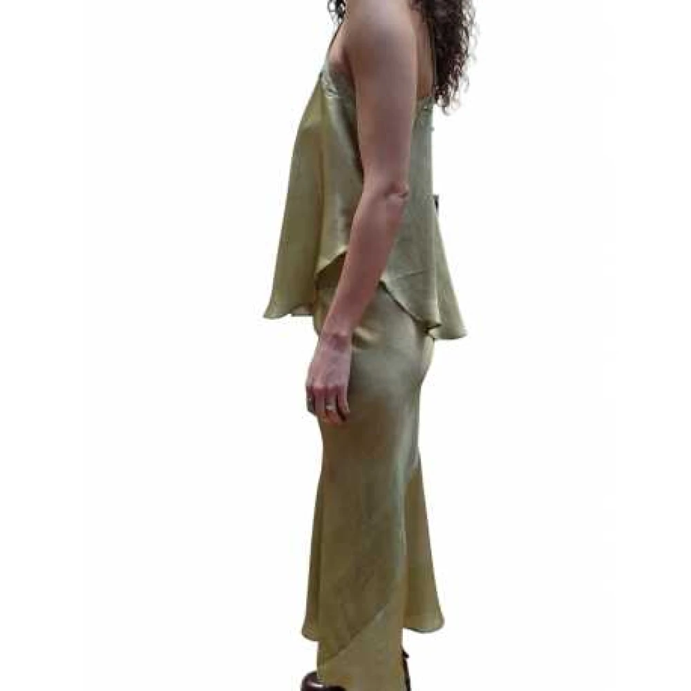 Mes Demoiselles Zijde Kant Olijfgroene Top Orlane Beige Dames