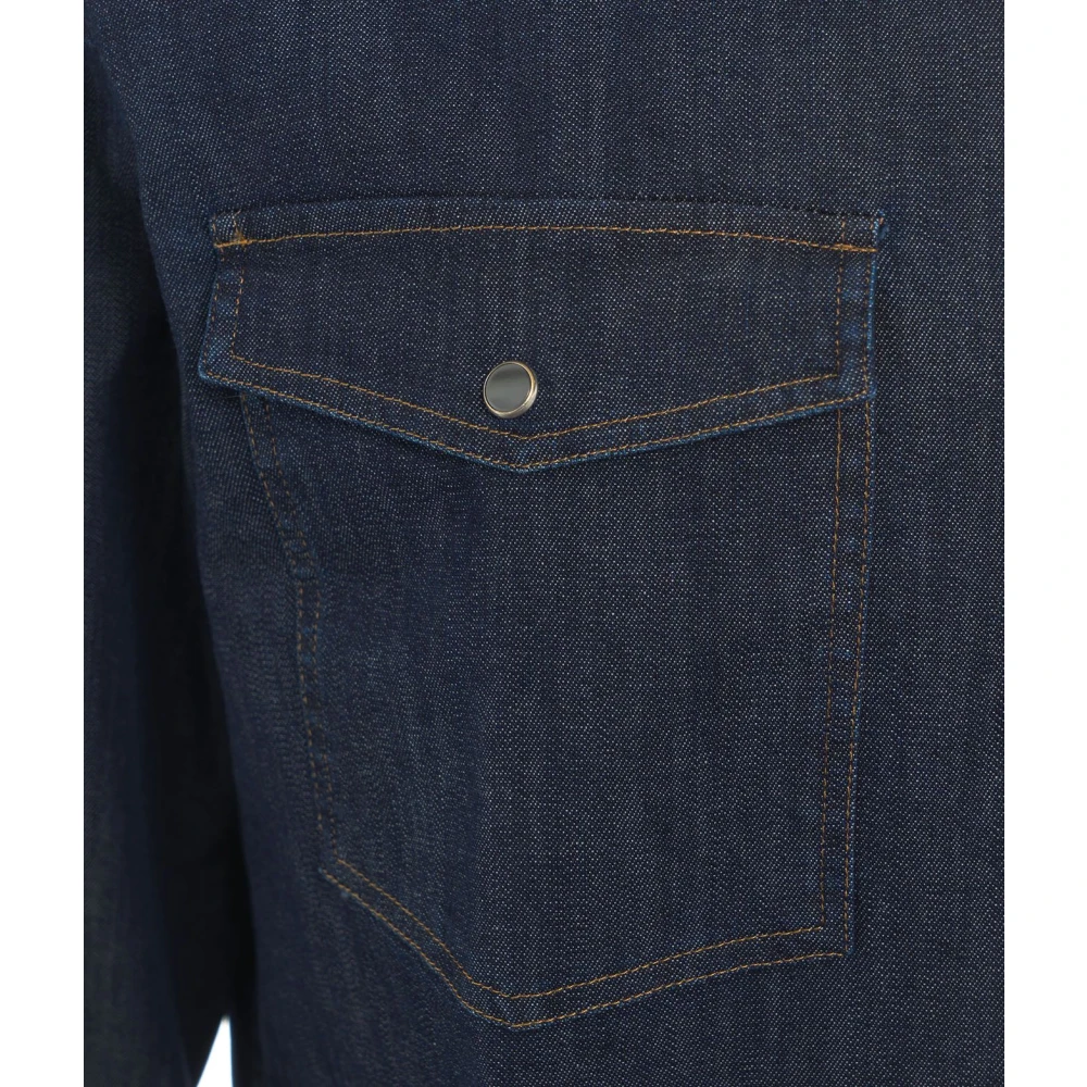 Dondup Italiaanse Denim Overhemd met Lange Mouwen Blue Heren