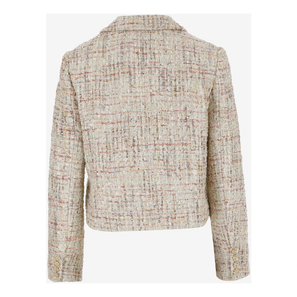 Self Portrait Bouclé Fabric Jewel Button Jacket Multicolor Dames