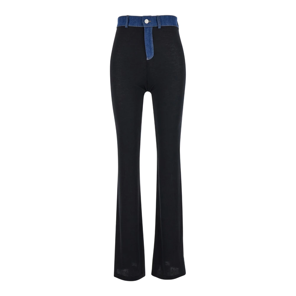 Coperni Zwarte Rib Denim Broek Black Dames