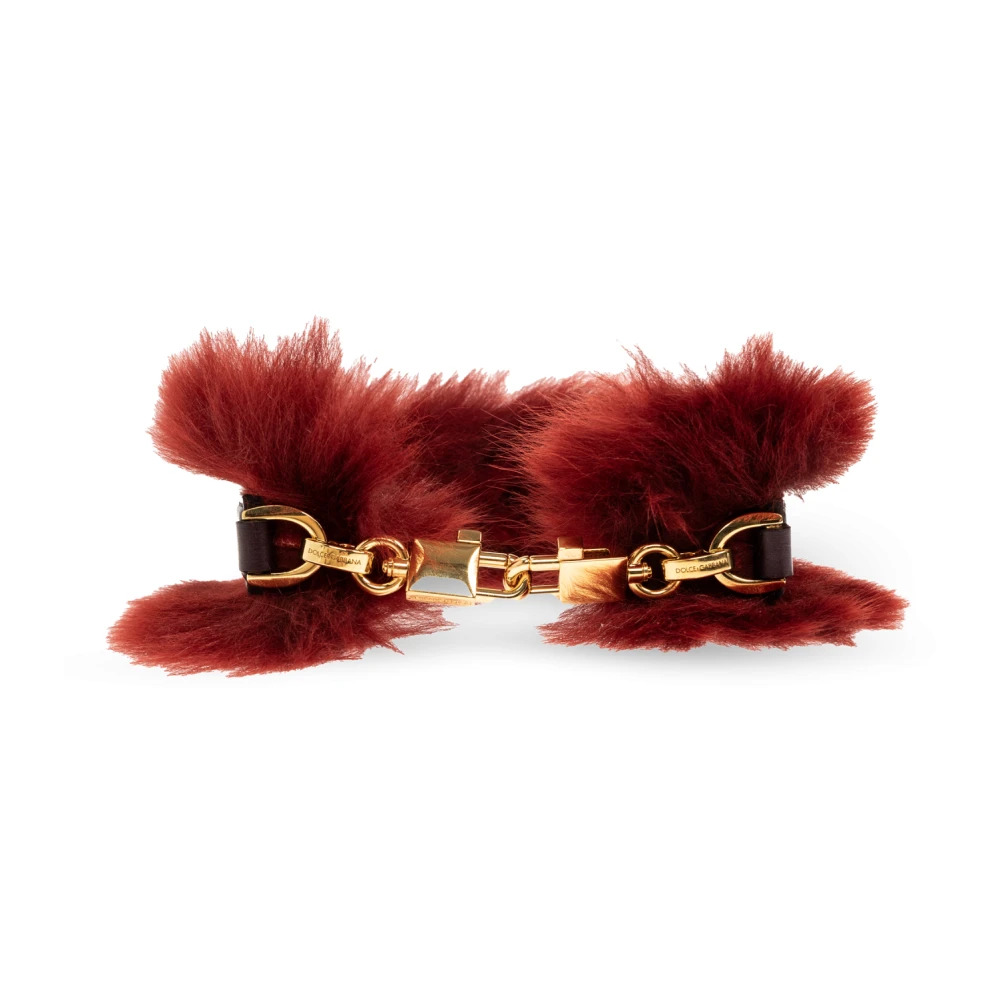 Dolce & Gabbana Vrouw Rood Tassen Dames, One Size, Leer, Schouderriem Voor Tas Van Shearling En Palmellato Kalfsleer