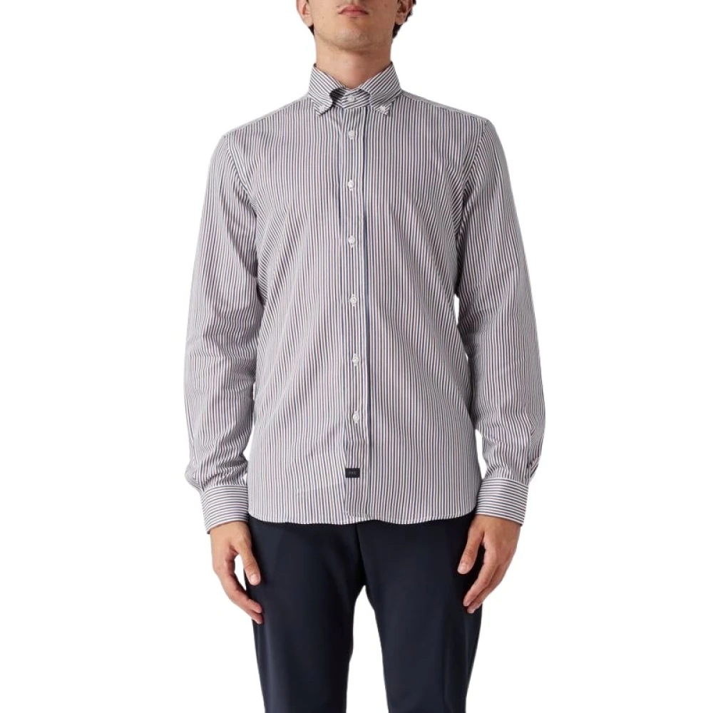 Fay Knoop Omlaag Shirt Gray Heren