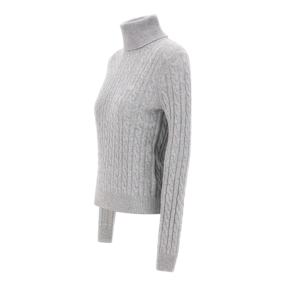 Sun68 Grijze Kabeltrui Coltrui Gray Dames