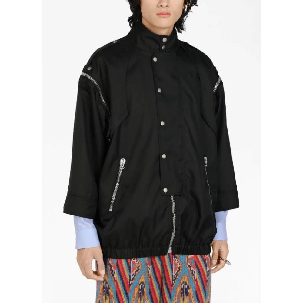 Gucci Logo-Print Convertible Jacket Black Heren