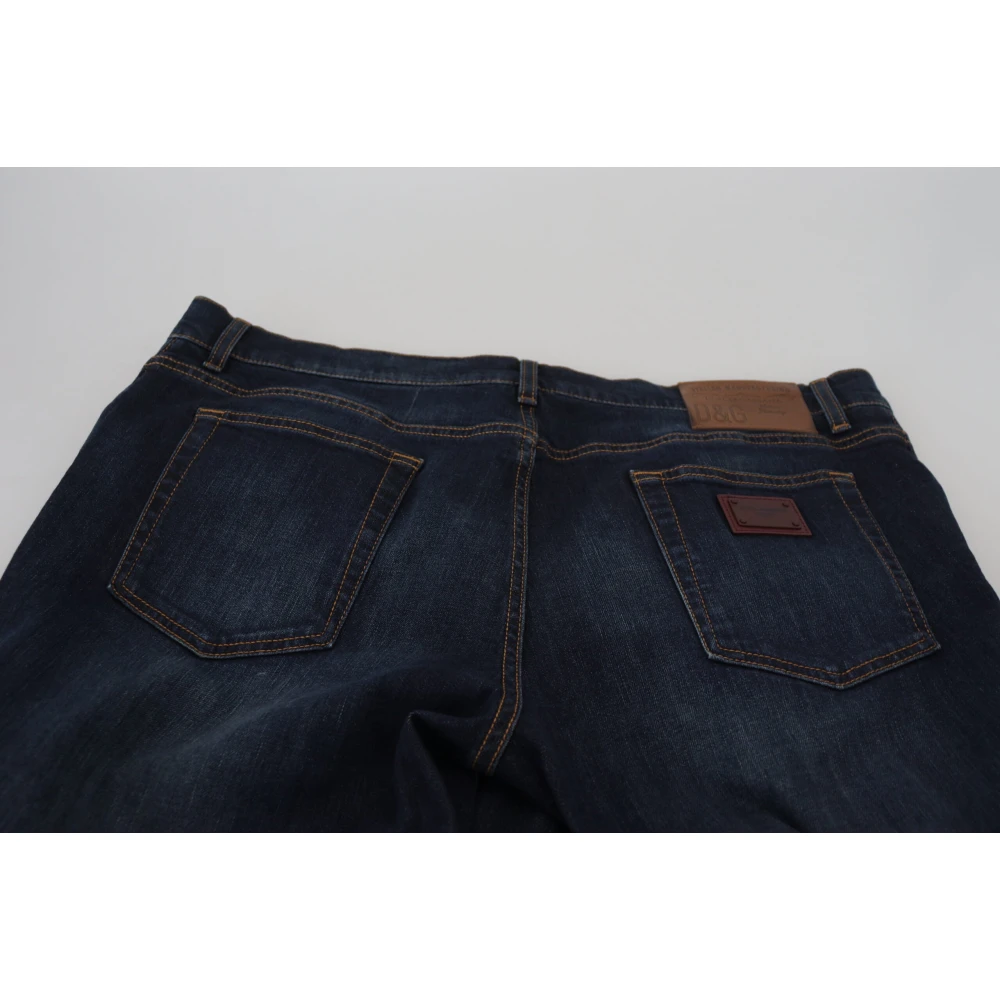 Dolce & Gabbana Donkerblauwe Skinny Stretch Denim Jeans Blue Heren