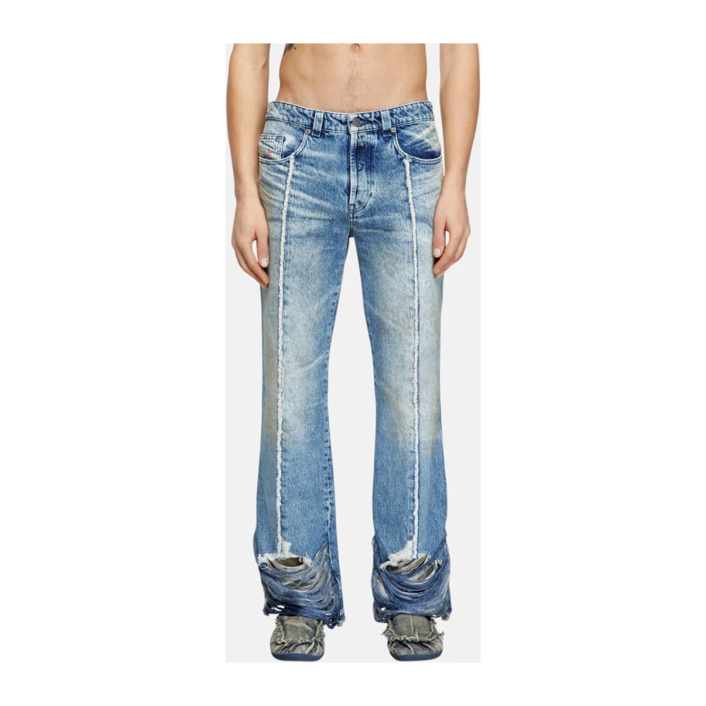 Diesel Bootcut Jeans met D-Buck Detail Blue Heren
