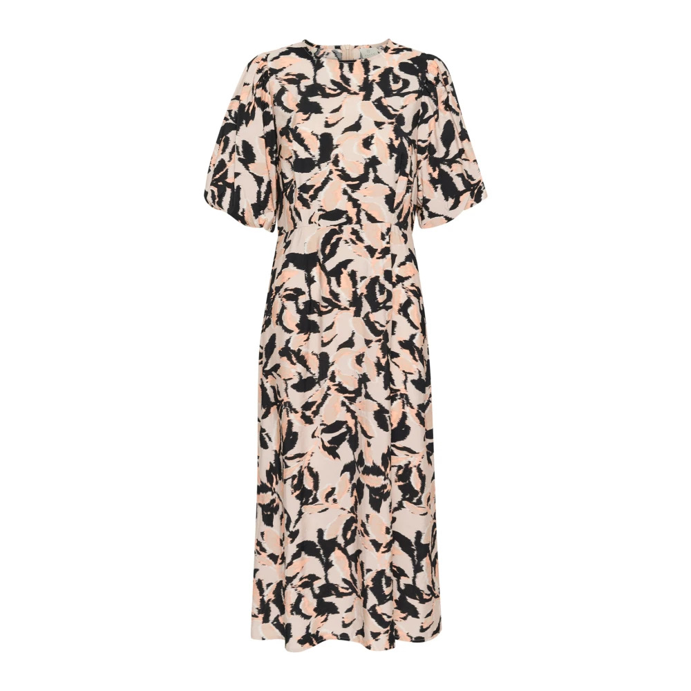 Kaffe Women's Multicolor Midi Dresses,, Blurred Leaf Dress 2XL