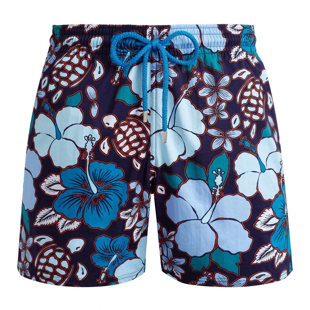 Vilebrequin Blauwe Zee Shorts Tropische Schildpadden Multicolor Heren