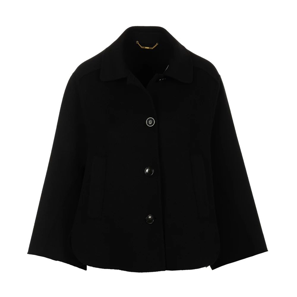 Seventy Zwarte Jas Cappotto Stijl Black Dames