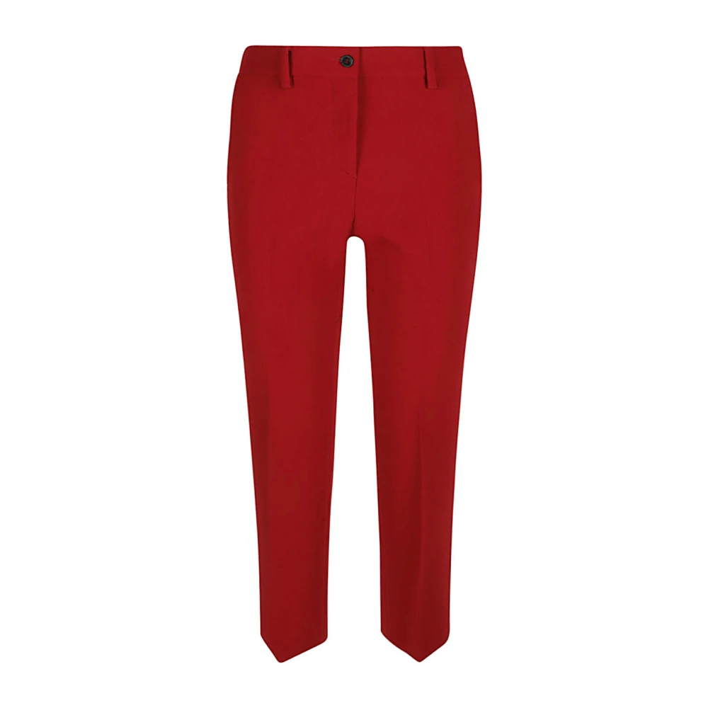 Alberto Biani Cropped Trousers Red Dames