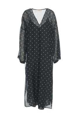 sort-prikket-maxi-kjole