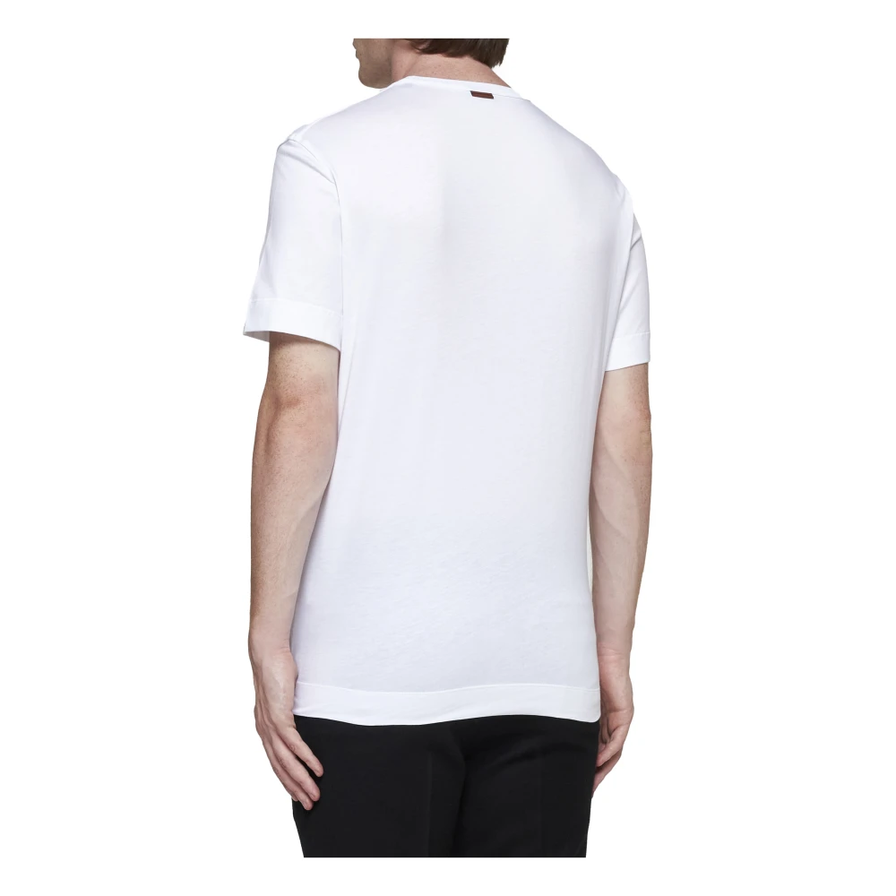 Ermenegildo Zegna Witte Katoenen Crew Neck T-shirt White Heren