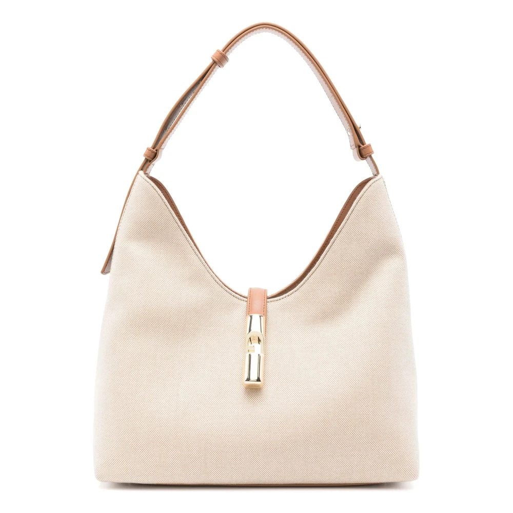 Furla Natuurlijke Brandy Hobo Tas Beige Dames
