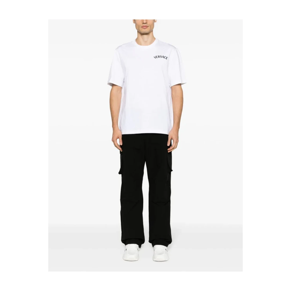 Versace Milano Stamp Geborduurde T-shirts en Polos White Heren