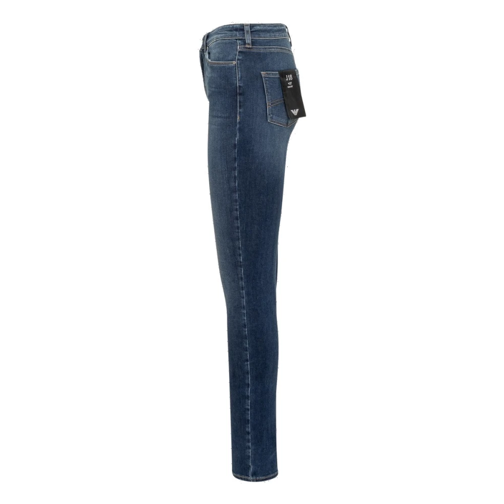 Emporio Armani Lange Jeans met Rits en Knoop Blue Heren