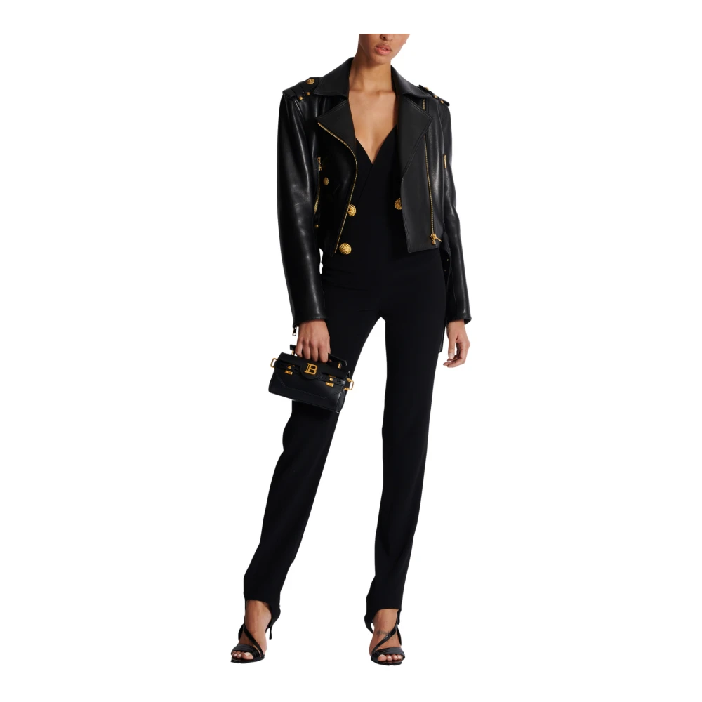 Balmain Crepe op maat gemaakte jumpsuit Black Dames
