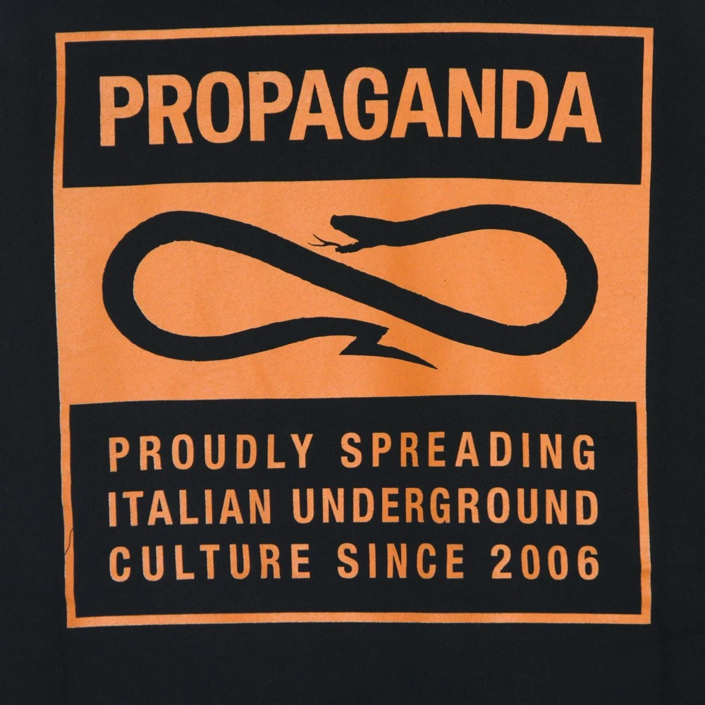 Propaganda Zwart Oranje Crewneck Sweatshirt Lichtgewicht Lange Mouw Black Heren