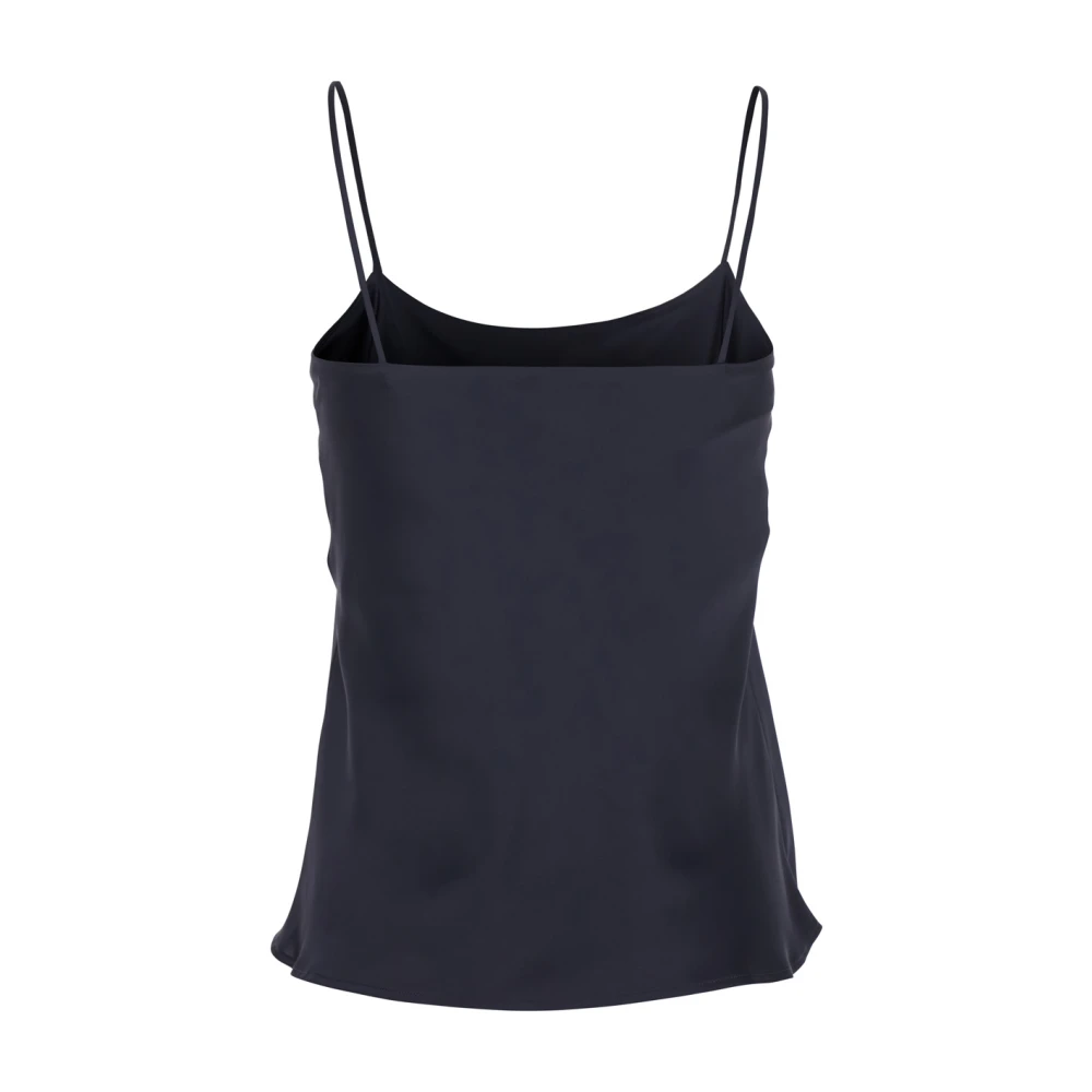 Herno Satijnen Top met Spaghettibandjes Blue Dames