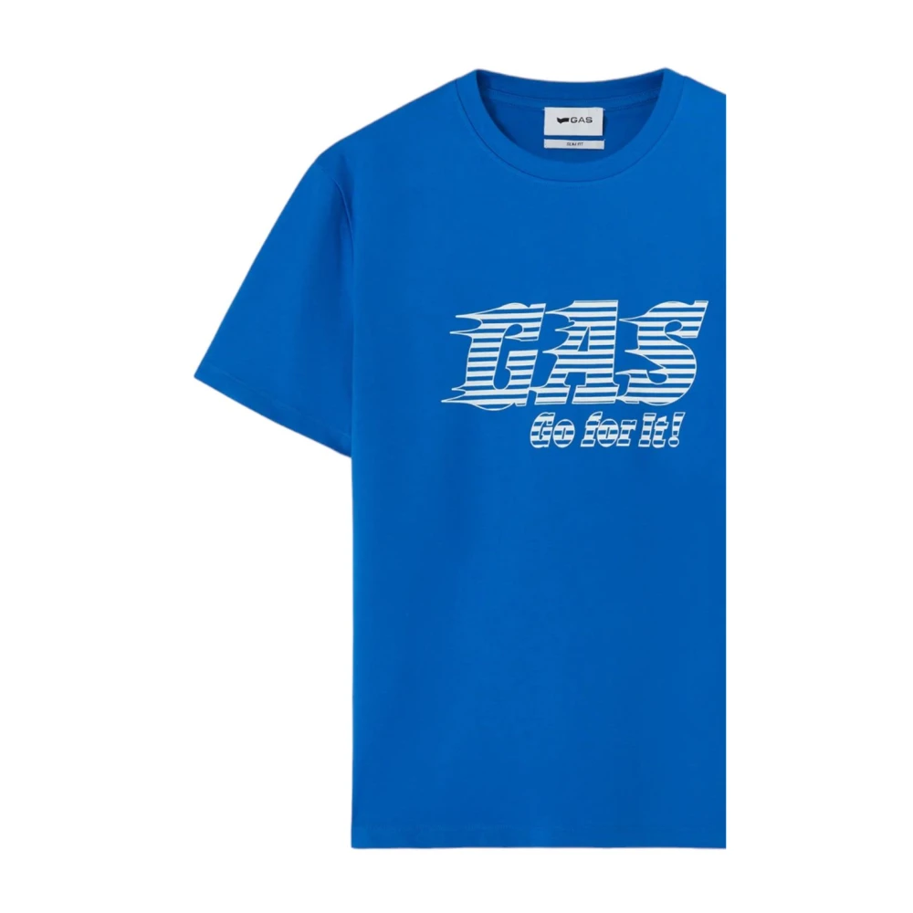 GAS Korte Mouw T-shirt Blue Heren