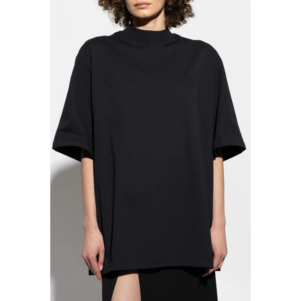 The Attico T-shirt met logo Black Dames