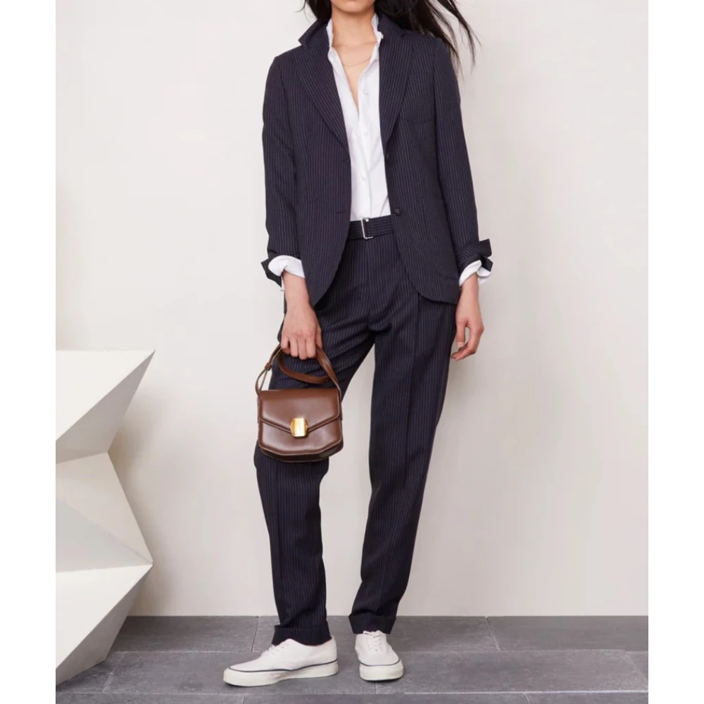 Officine Générale Diplomatieke Gestreepte Jurk Blazer Blue Dames