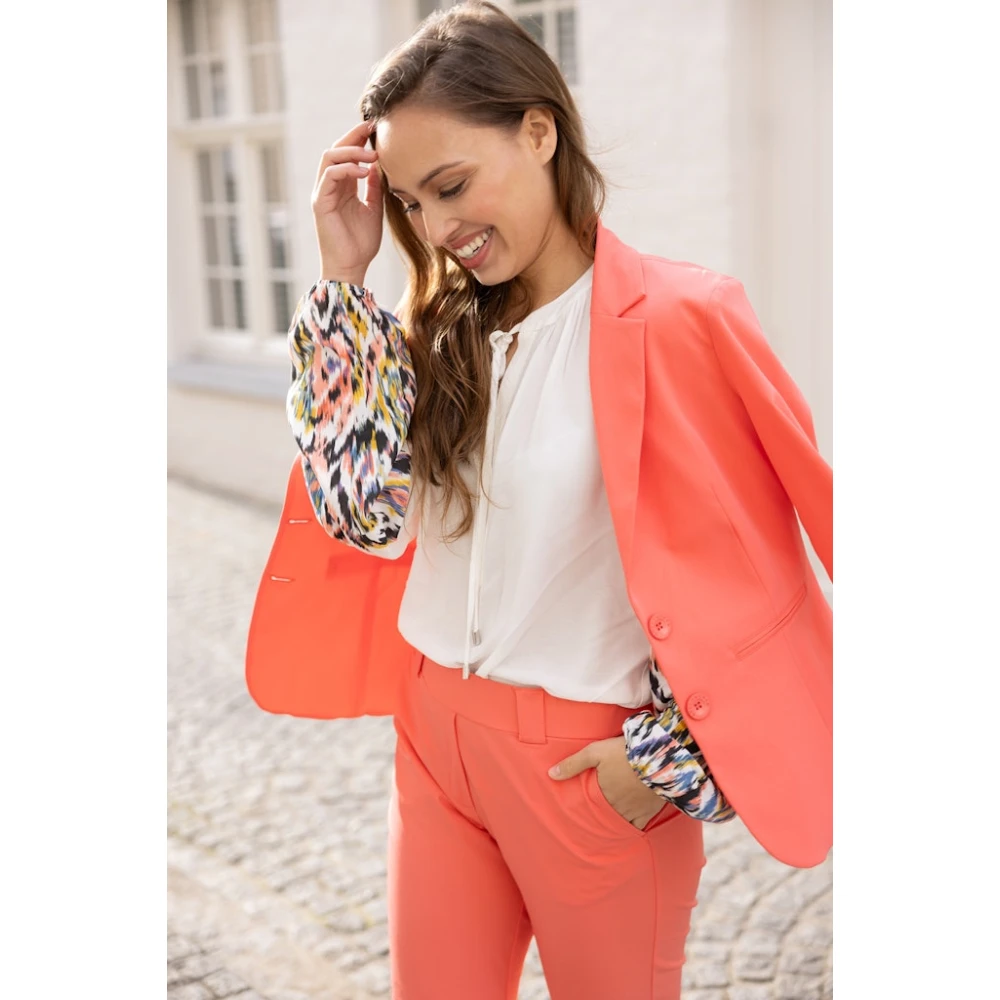 &Co Woman Bloes met lange mouwen en V-hals White Dames