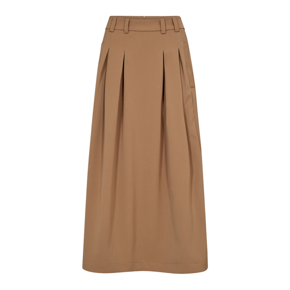 Co'Couture Plooirok met riemlussen en zakken Beige Dames