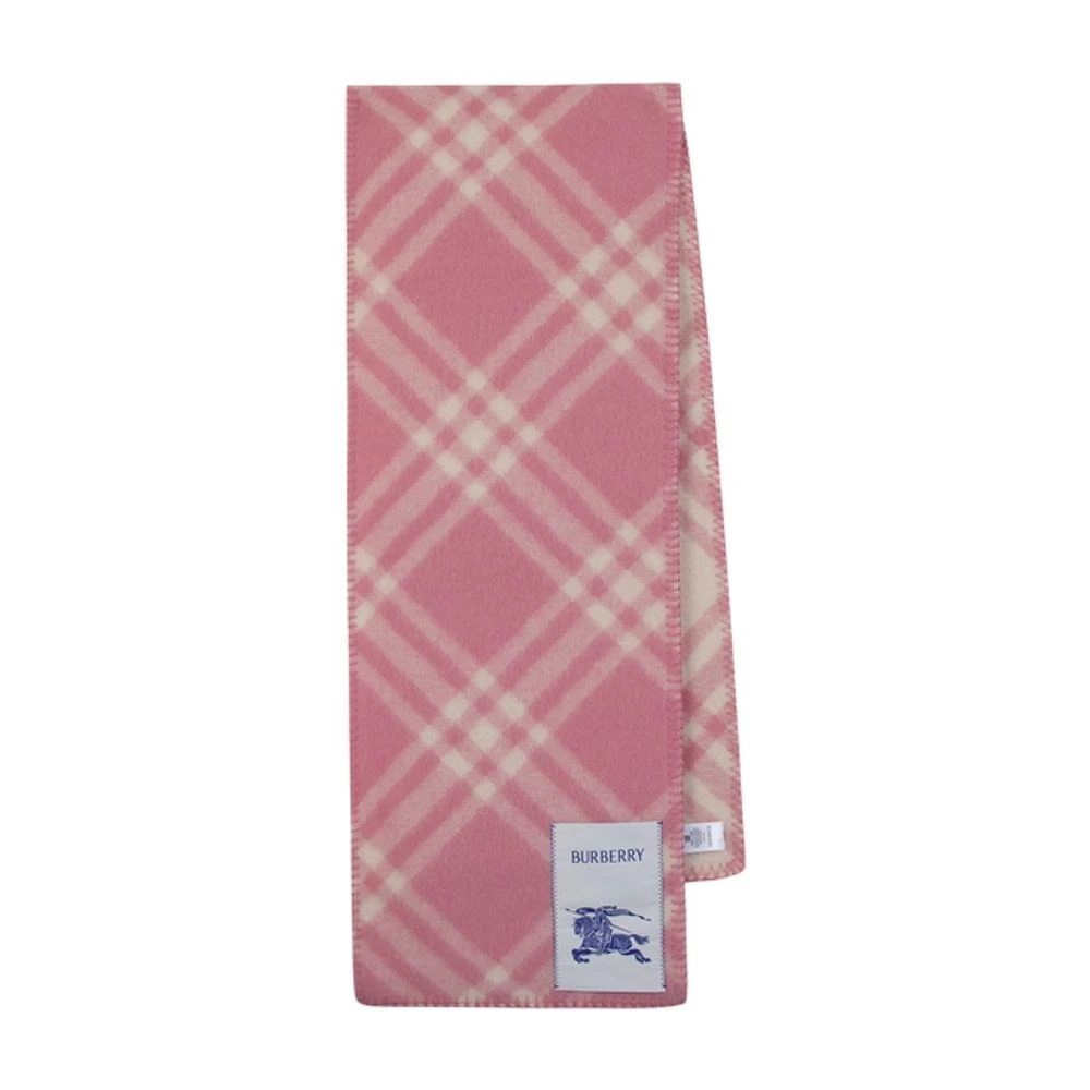 Burberry Pink Winter Scarves, Female, One Size, Check Wool Scarf