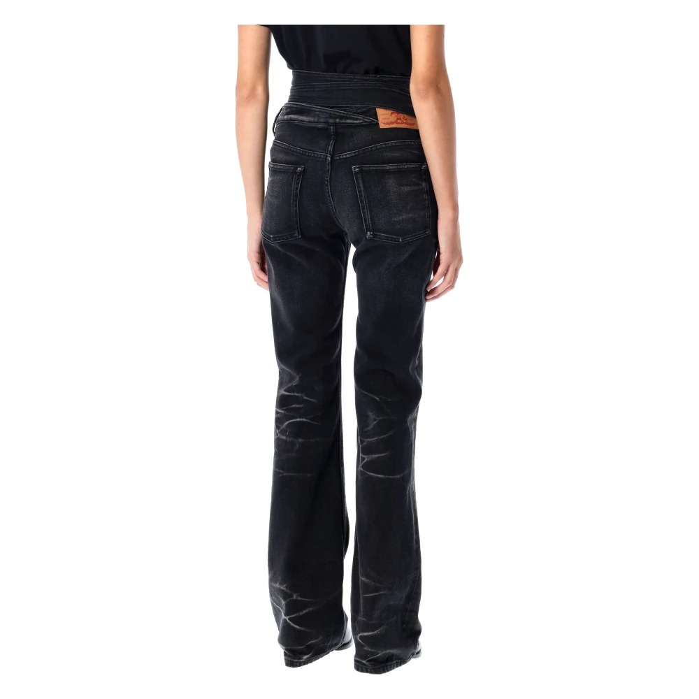 Y Project Zwarte Vervaagde Wrap Riem Jeans Black Dames