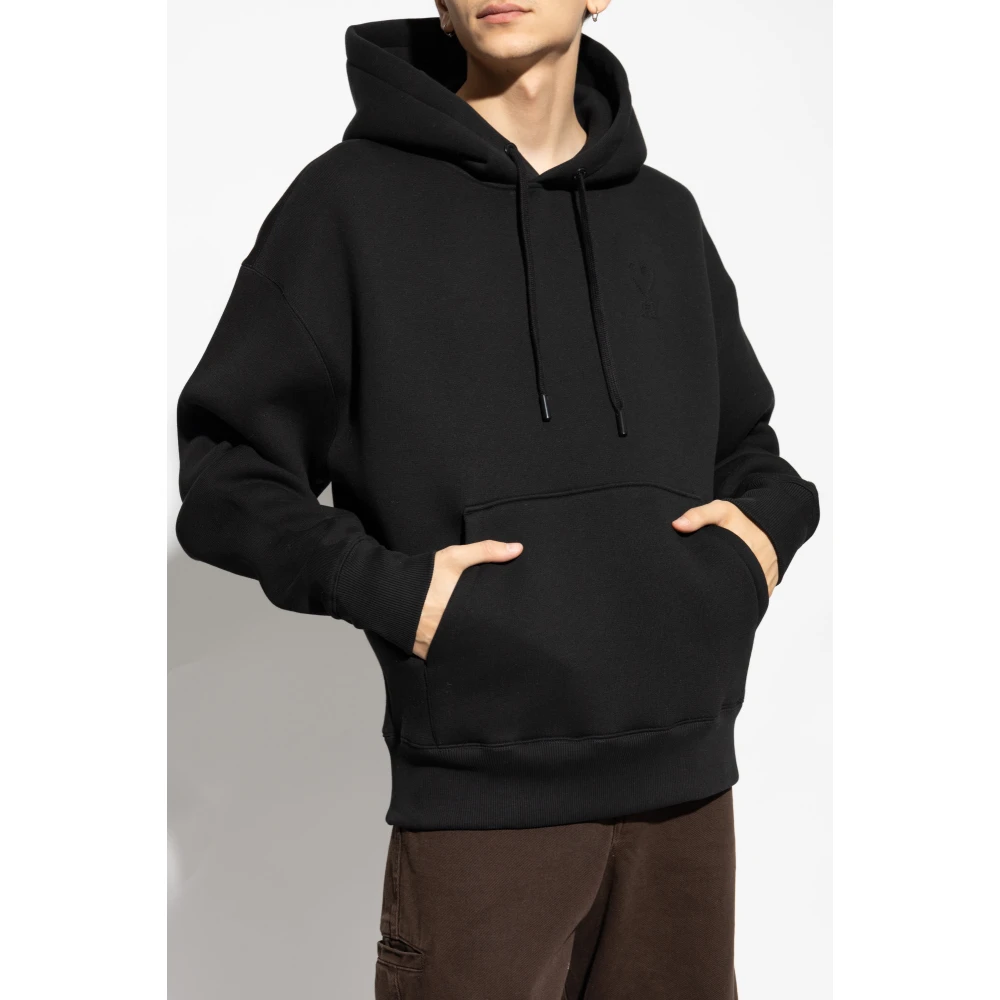 Ami Paris Logo Hoodie Black Heren