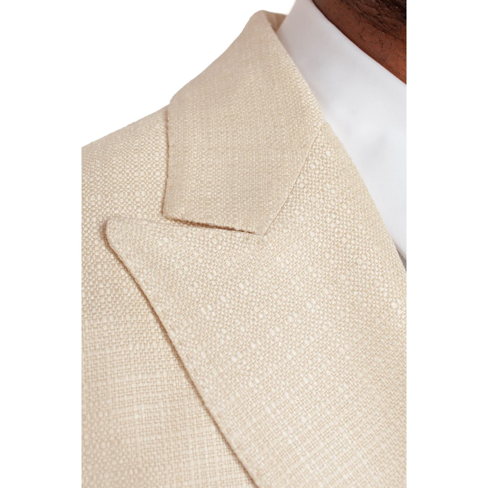 Lardini Crème Jas Twee Knopen Lancia Revers Beige Heren