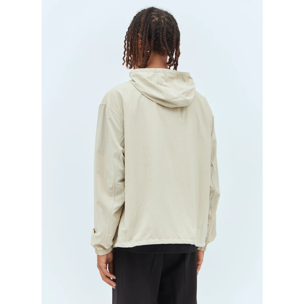 Burberry Equestrian Knight Nylon Hoodie Beige Heren