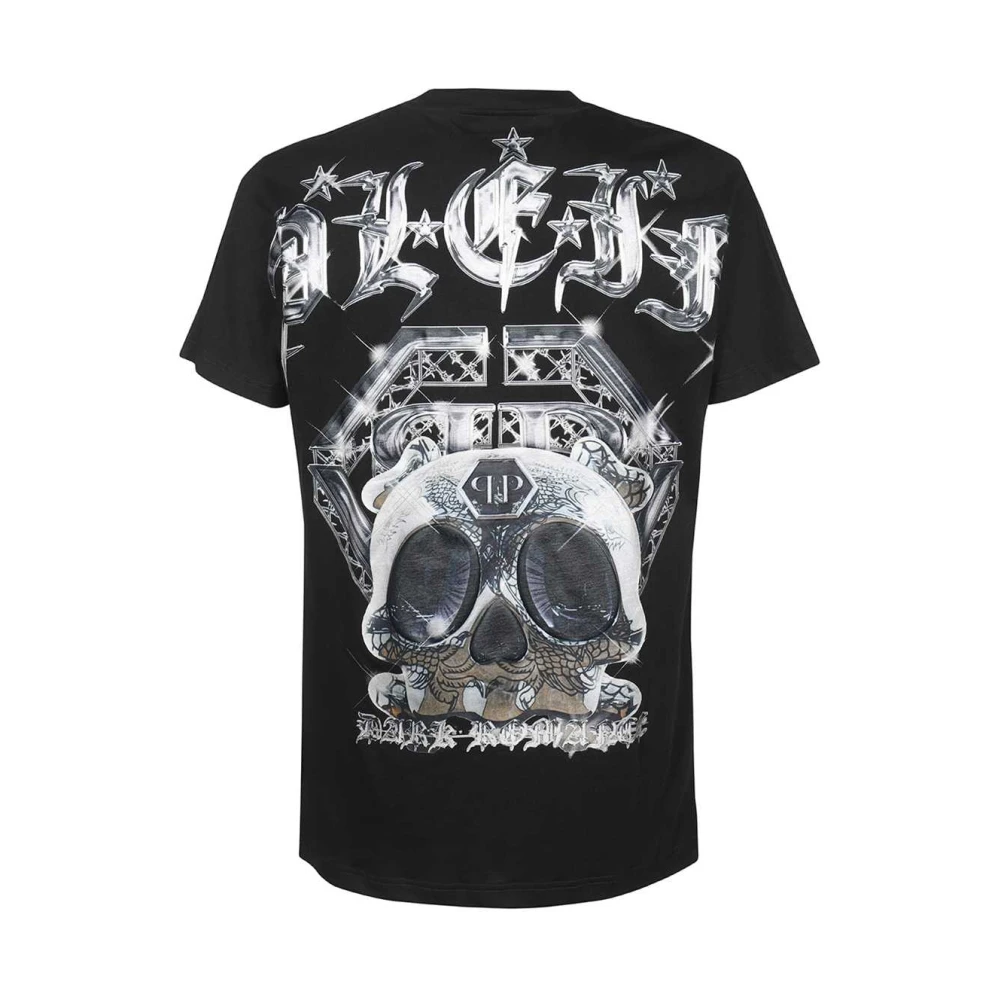 Philipp Plein Logo Print Katoenen T-shirt Black Heren