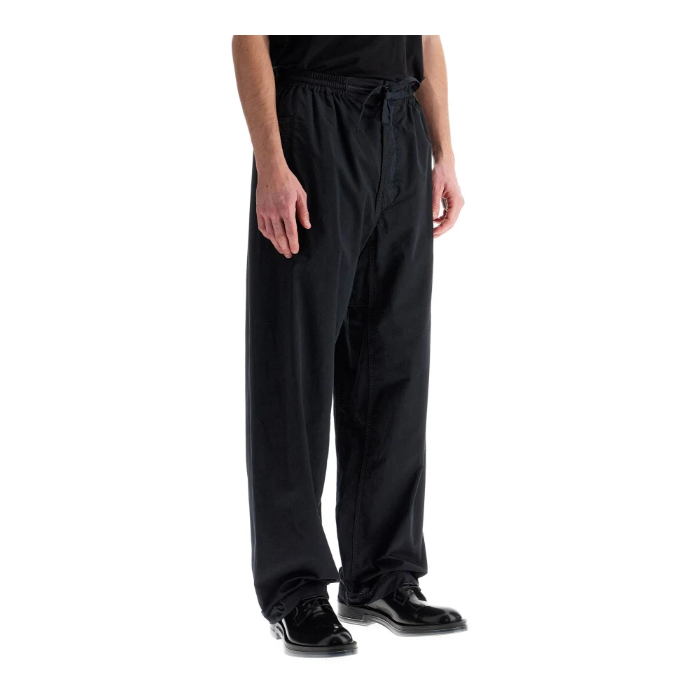 Lemaire Katoenen twill broek met relaxte pasvorm Blue Heren