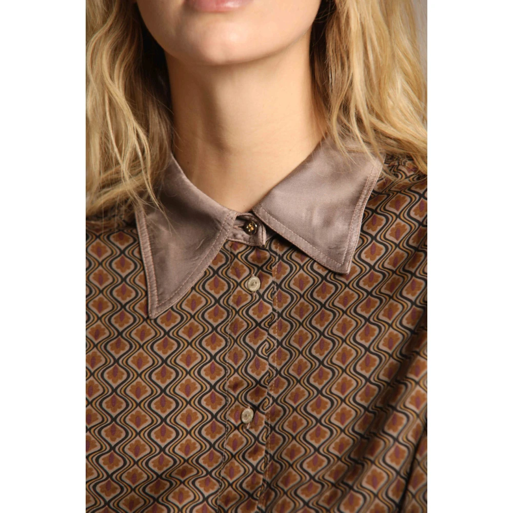 Mason's Elegante Viscose Shirt met Deco Print Multicolor Dames